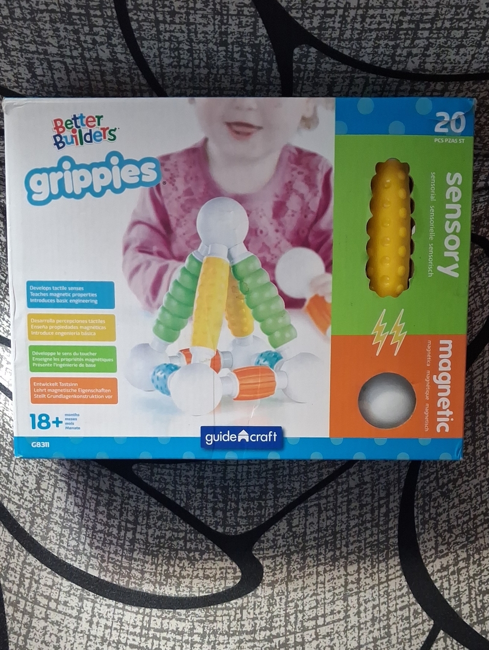 Better Builders Grippies Sensory Magnetic Toy - Green/Yellow